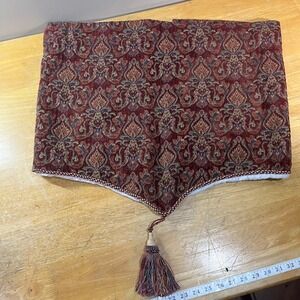 Springs Industries Valance Vtg Burgundy Gold Damask Tassel Trim 48x20